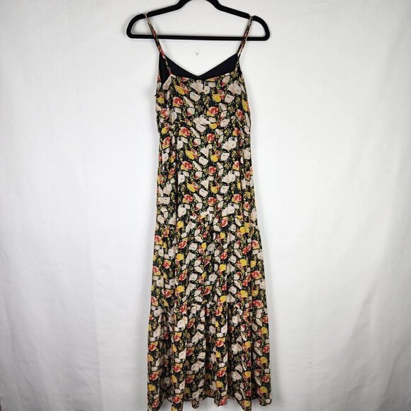 J. Crew Mercantile Dress 8 Maxi  Spaghetti Straps Chiffon Tiered Floral SIZE 2 - Picture 4 of 8